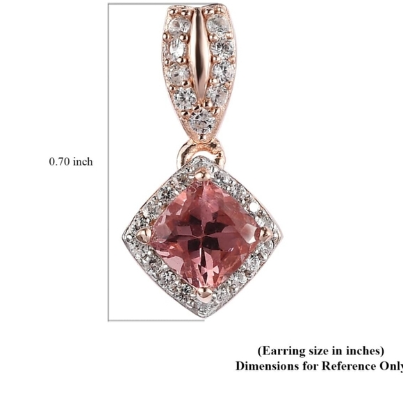 Genuine Red 🌹 Apatite Earrings Rose Gold over Sterling Silver! New! - Picture 4 of 5